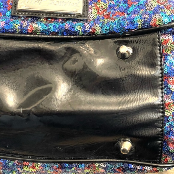 Betsey Johnson Sequin Large Shoulder Tote Slouchy Weekend Bag - Picture 17 of 17